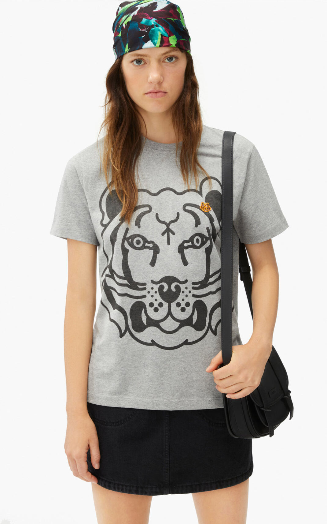 Camisetas Kenzo K Tiger loose fitting Mujer Gris KWD987356